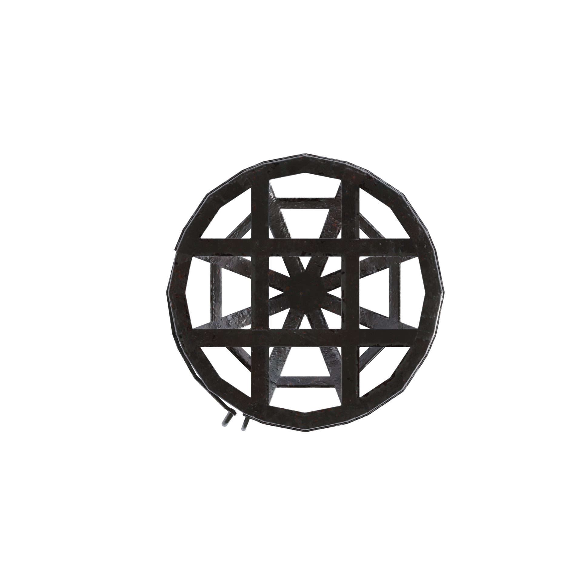 Medieval Iron Cage 5 Iron Cage 3D Model Bottom View