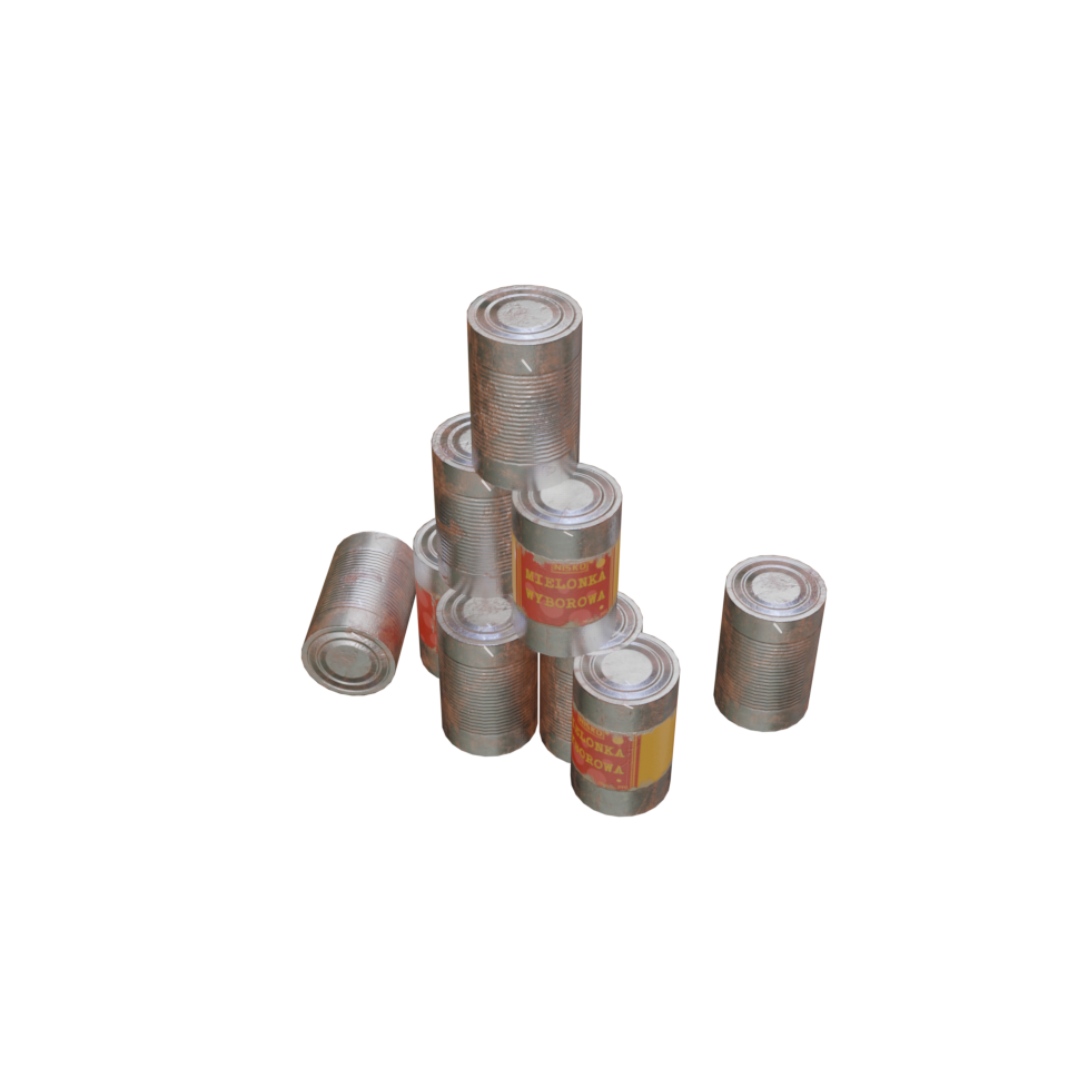 Meat Can Food Free 1 Old meat can 3D model for scenes, games.