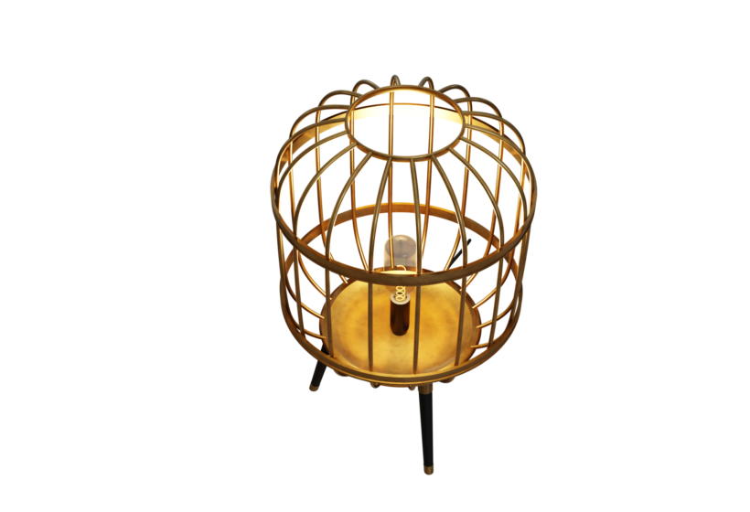 Cage Lamp Desk Table Lamp 3D Asseet Top View