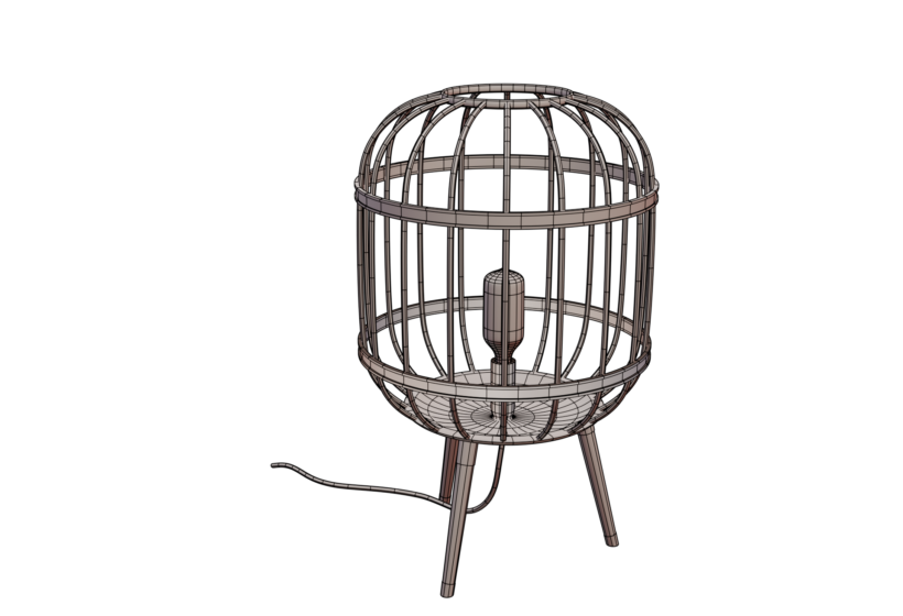 Low Poly 3D Cage Lamp