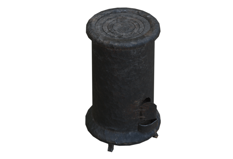 old cast iron furnace rusty alchemist stove 3d model low polygon