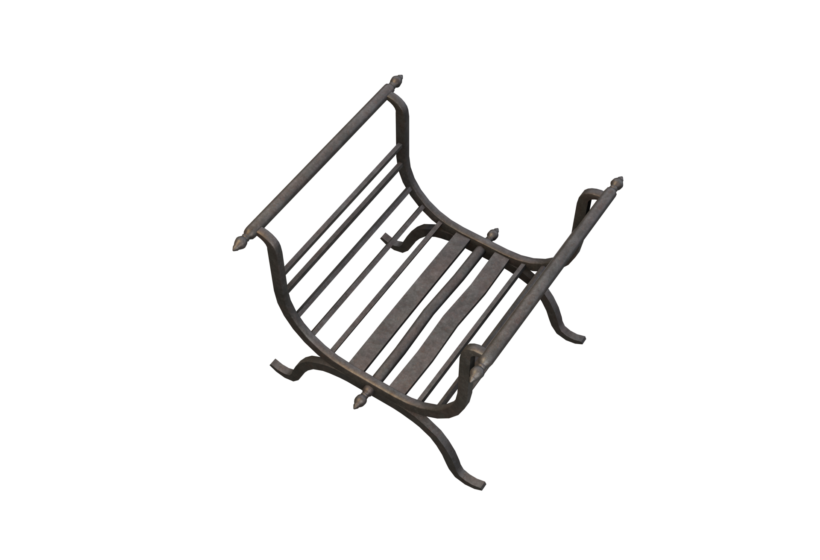 3D Cast Iron Wood Rack for Fireplace Low Poly Game Ready