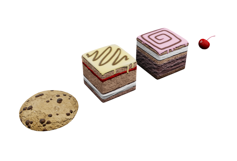 Low poly cake dessert game ready asset