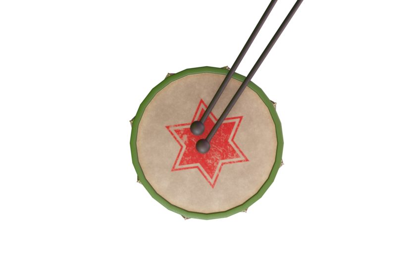low poly drum 3d model top view