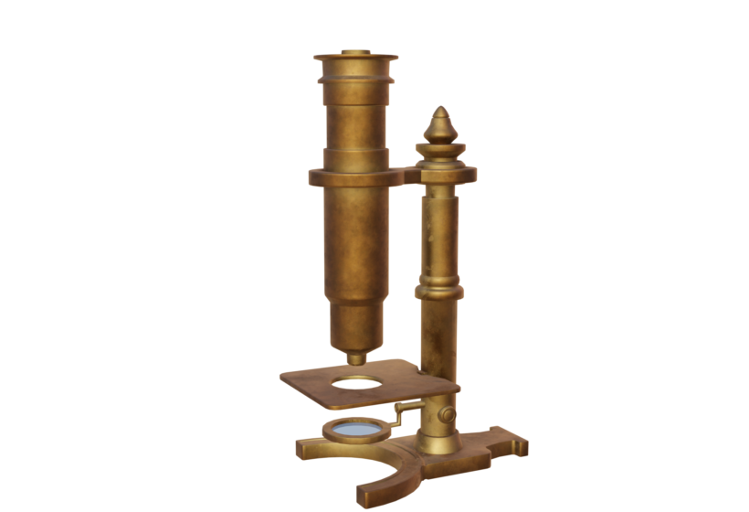 Low poly old microscope 3D model