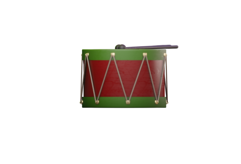 Toy Drum Christmas Collection 3D Model side view