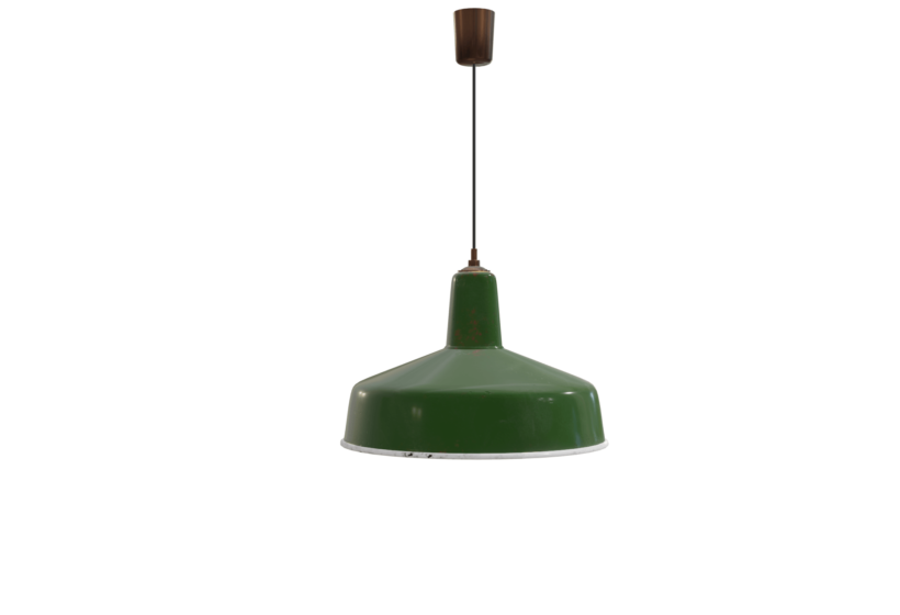 Old industrial pendant lamp for factory environment or apocalyptic, abandoned level design games