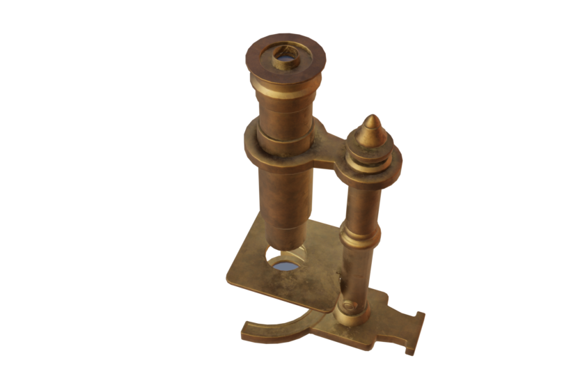 Old microscope 3D model top view