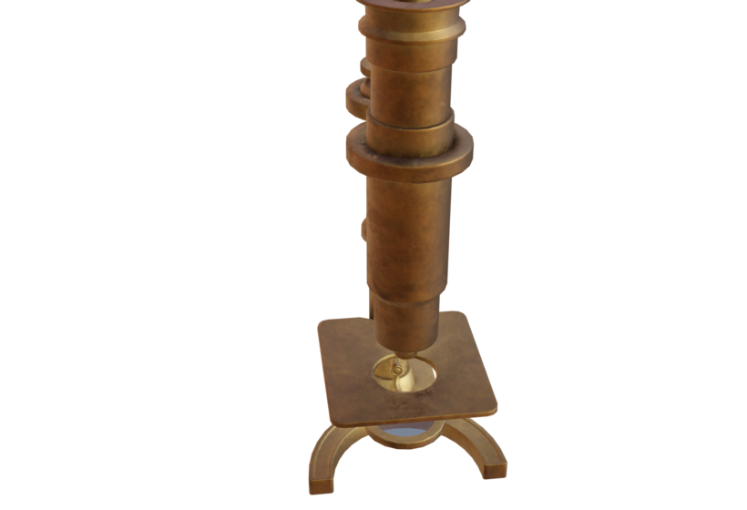 Old microscope 3D model front view