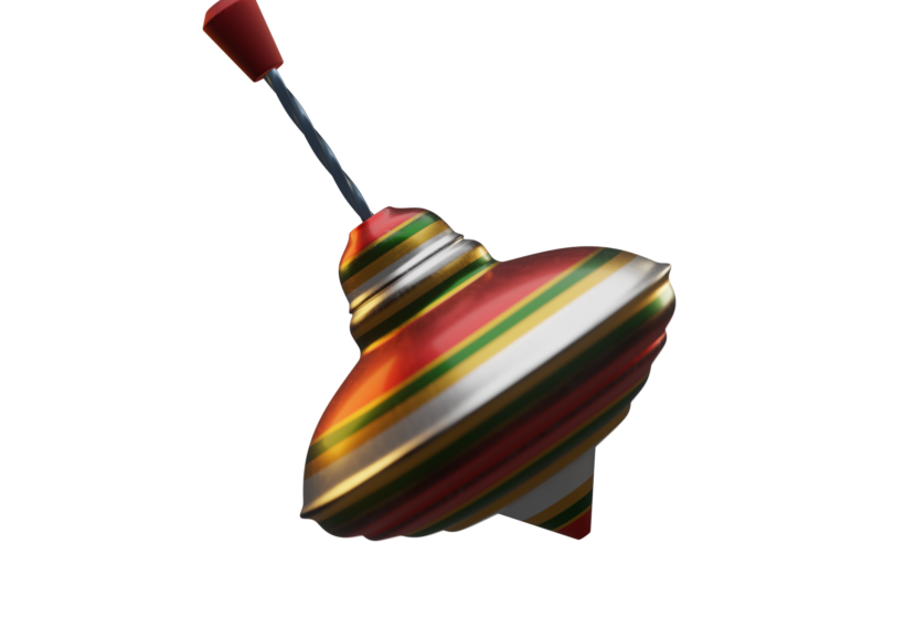 Retro vintate humming top spinney toy 3D model
