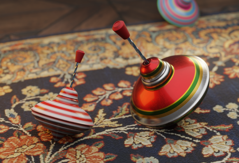 Spinning tops 3D models low polygon download