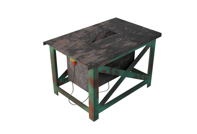 Old Table Saw 3D model low poly game ready Blender Cryengine