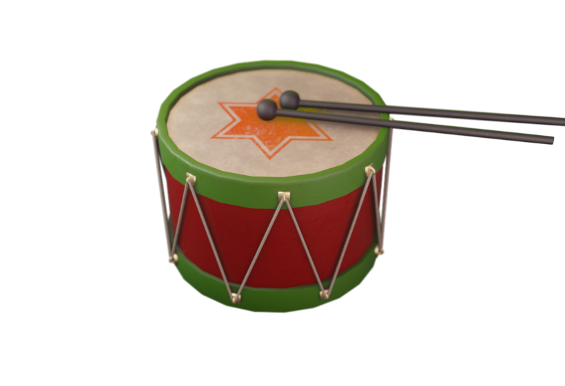 toy drum 3d model angle side view