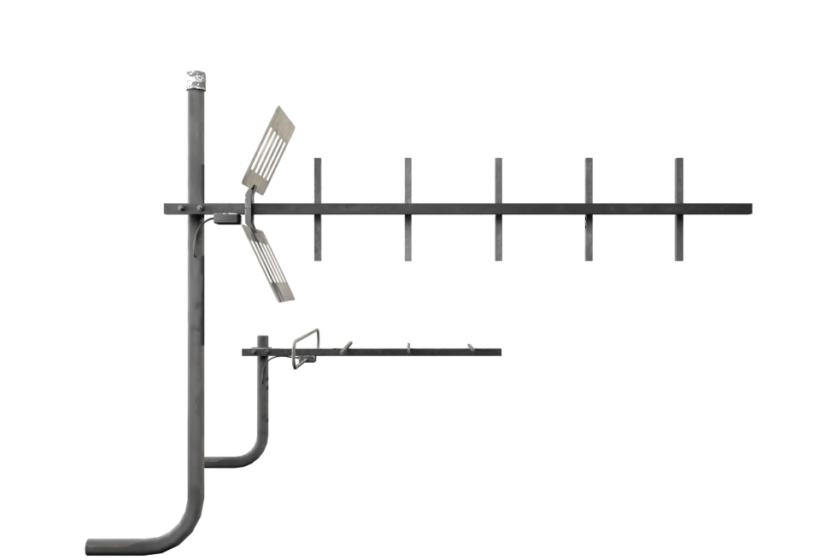 Low Poly Old Soviet Vintage TV Antenna 3D Asset Cryengine Side View