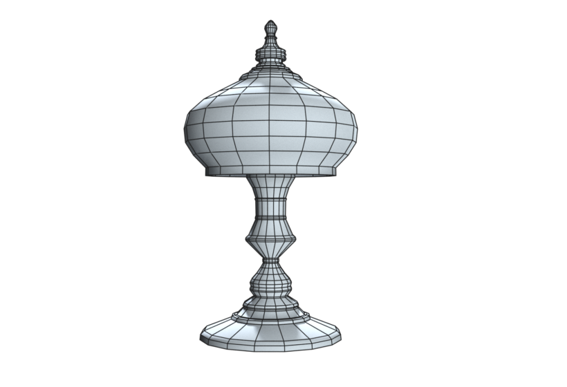 Desk Lamp 3D Model Wireframe View Low Poly Game Ready