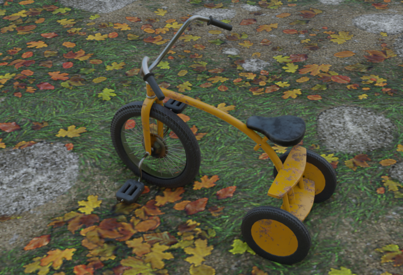 Old Trike Game Prop kids bike abandoned playground 3d model apocalyptic Cryengine