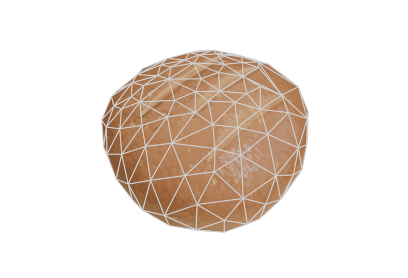 free low poly bread 3d model food asset wireframe preview 2