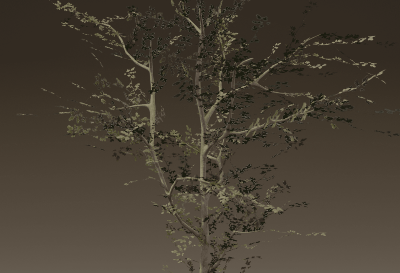 Low poly hawthorn tree 3d mode Blender's EEVEE renderer preview