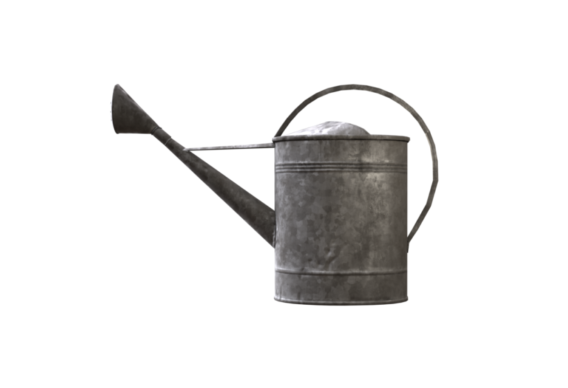 Vintage Steel Watercan konewka stara PRL 3D model 3DBabylon side view