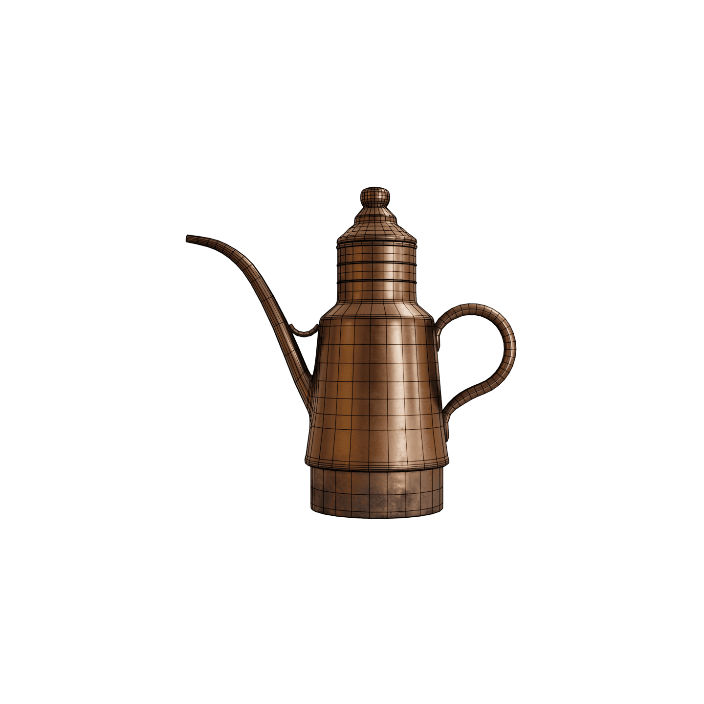 Old Kettle / Victorian Jug / Tea Pot 4 Vintage Victorian brass jug tea pot 3D model low poly for games Blender