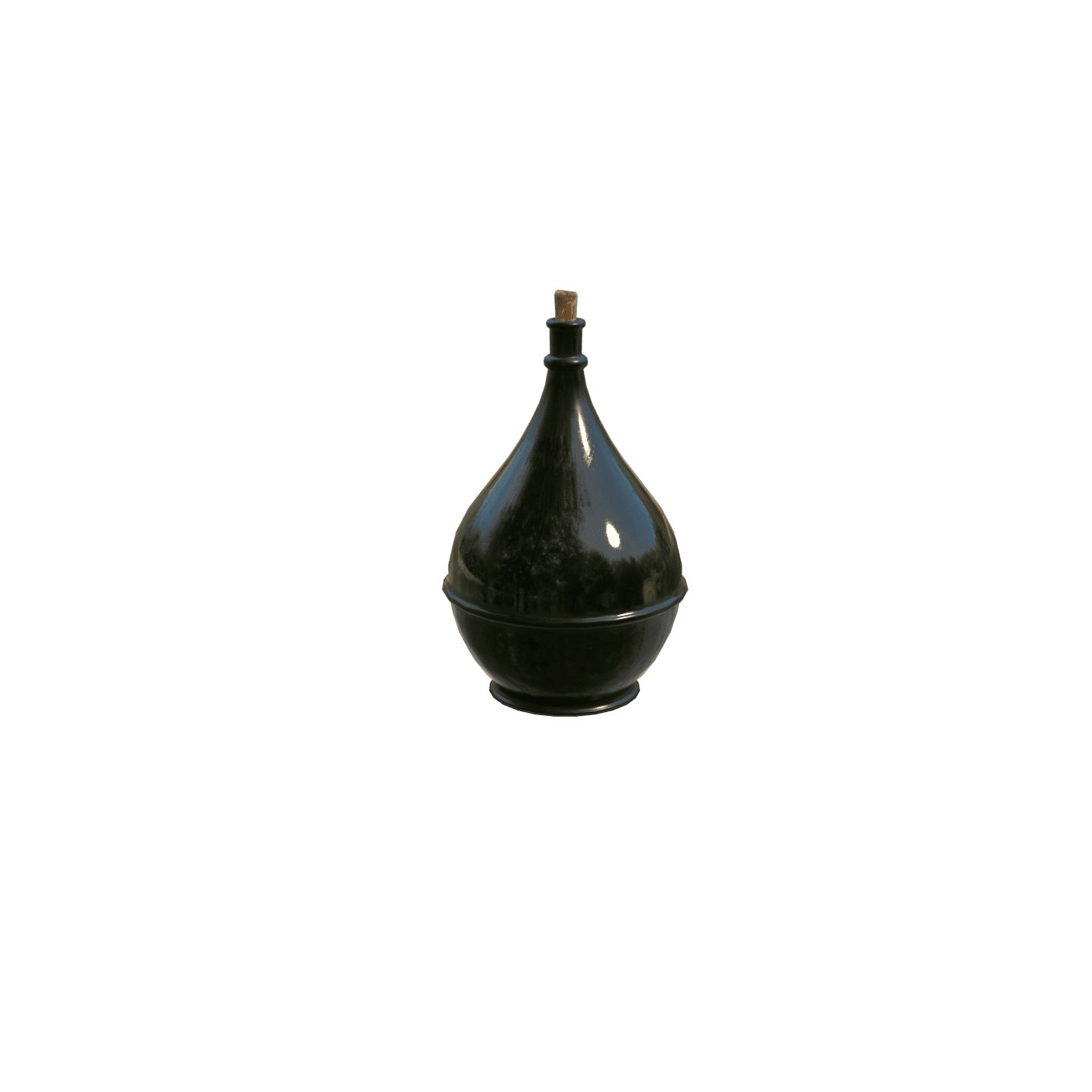Vial Low Poly 1 Green glass elixir phial 3D model for Blender Cryengine low poly