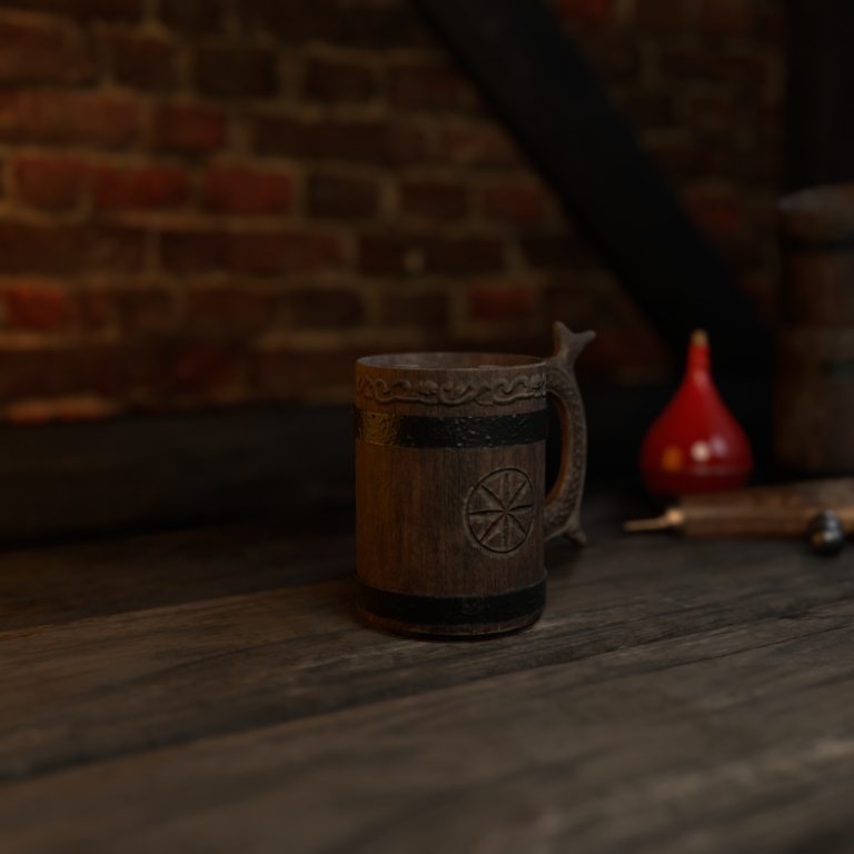 medieval tankard 3d model free download Blender Cryengine tavern low poly