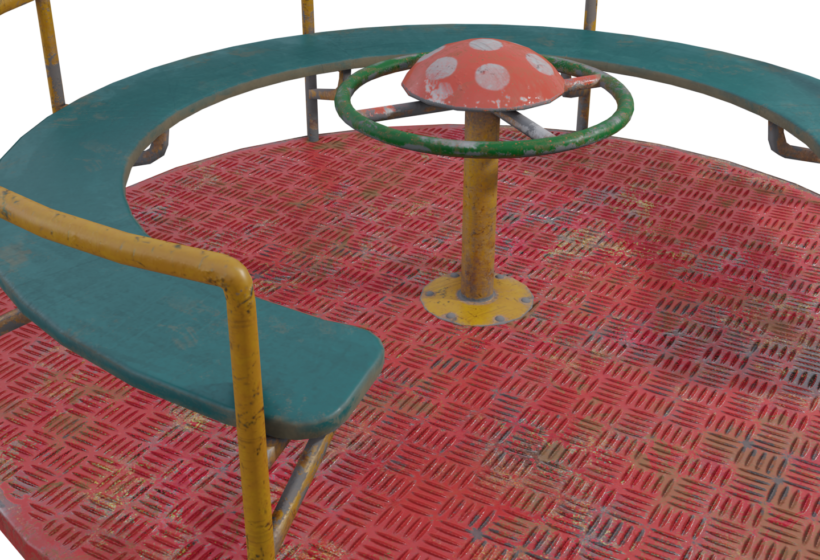 Playground Merry Go Round 3D Model Close up preview