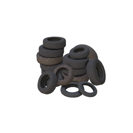A pile of old tires 3d model low poly game ready