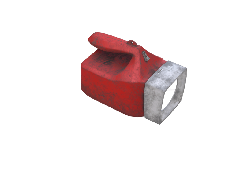 Old retro flashlight low poly game ready 3D model red variations preview