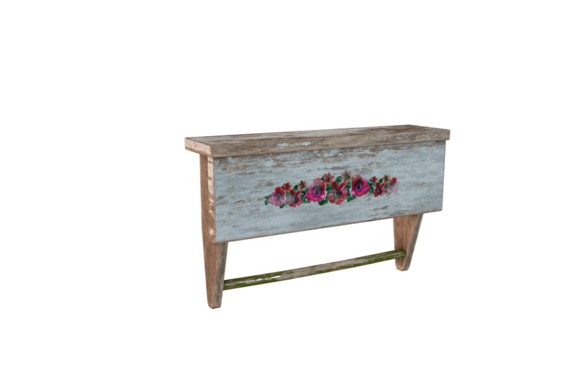 Village Cottage wooden vintage cottage wall shelf game asset prev1