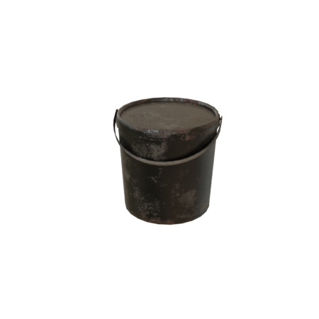 dirty black plastic bucket 3D model game prop low poly game asset prev1
