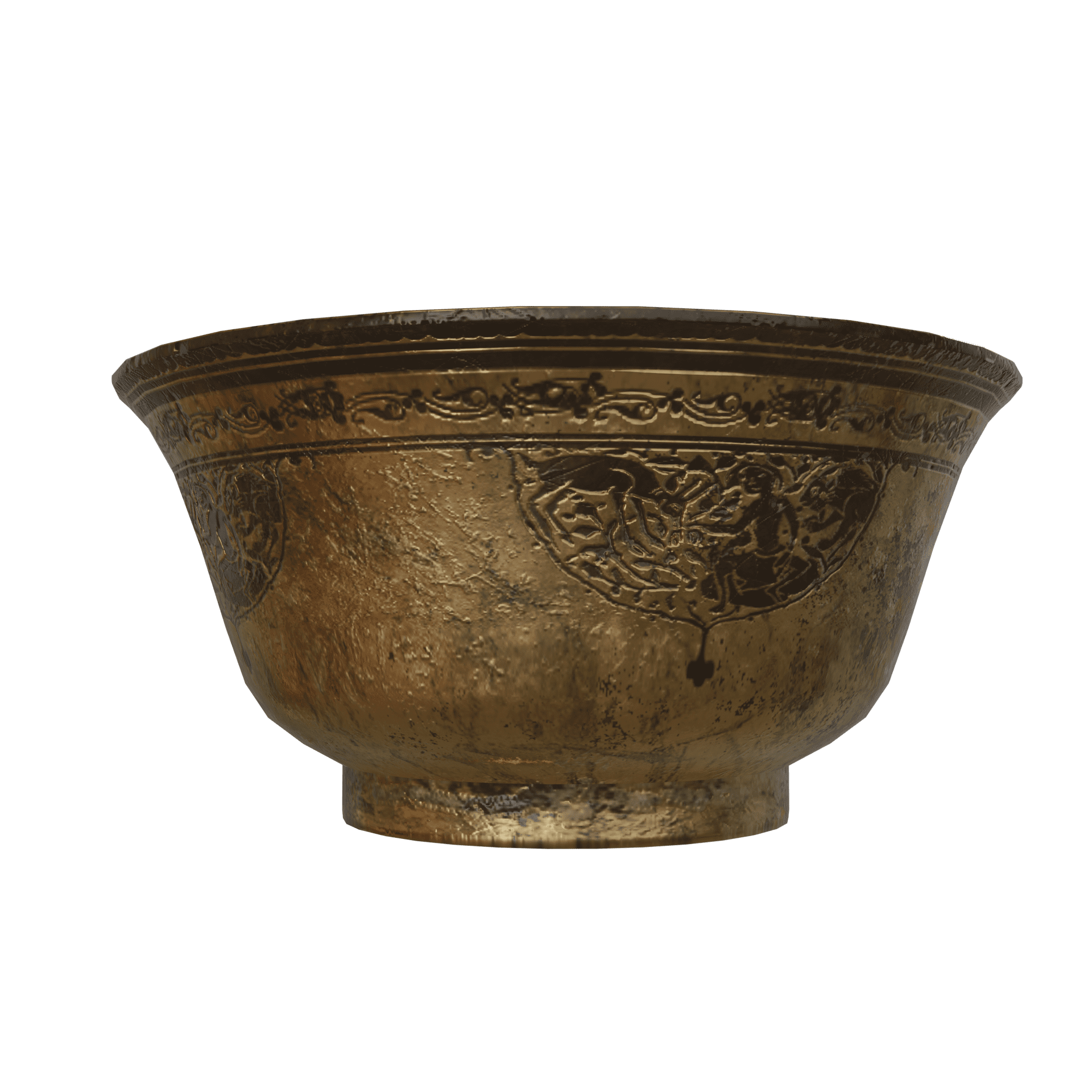 Middle Eastern Persian Dish Game Model Pack 4 3d game asset of a middle eastern bronze bowl