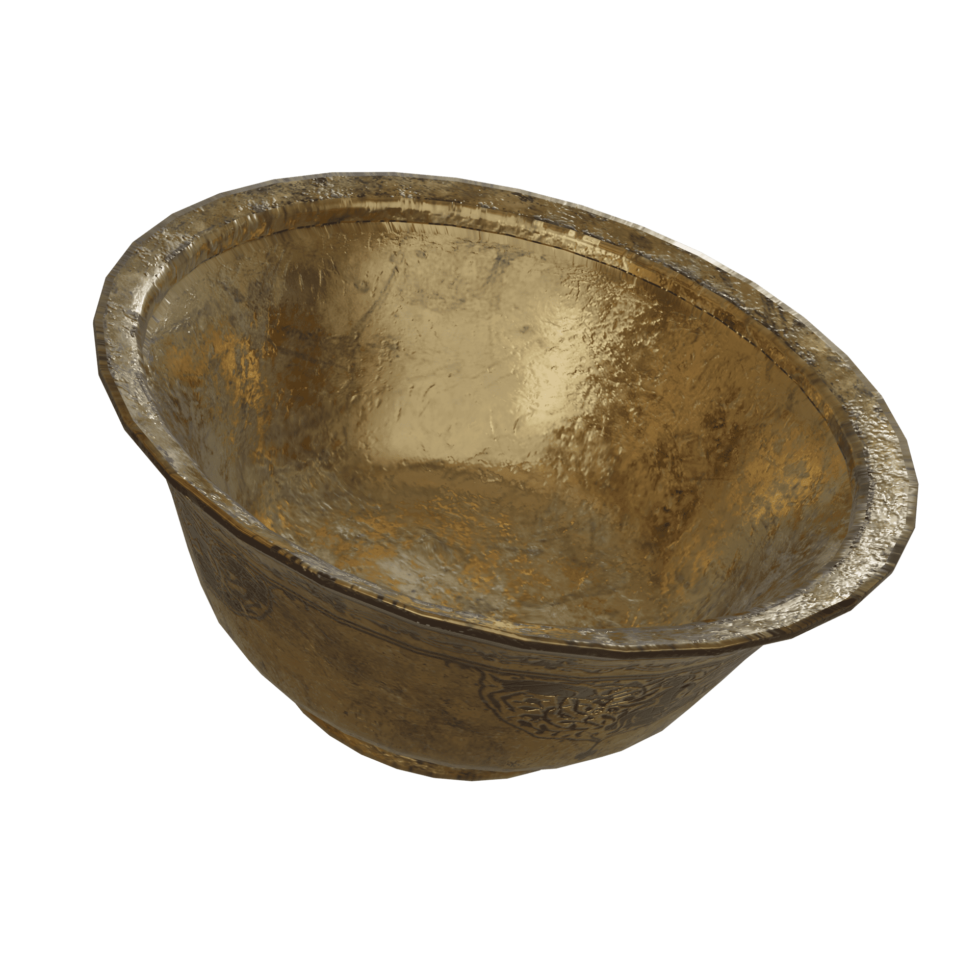 Middle Eastern Persian Dish Game Model Pack 5 middle-eastern bowl dish with bronze finish made in 3D for game development