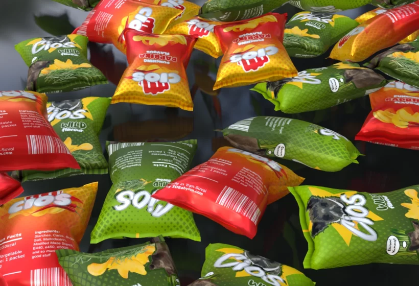 3d crisps low poly model