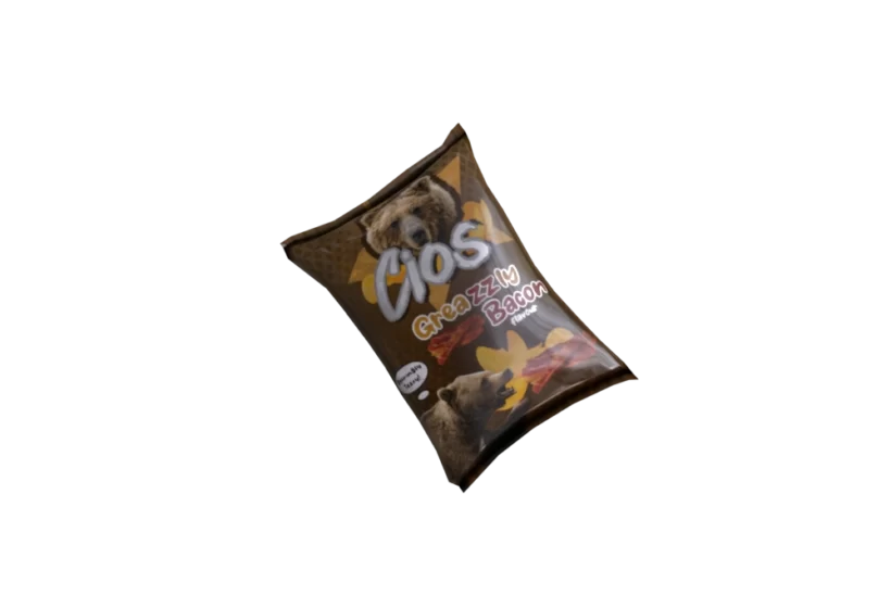3d crisps potato chips low poly asset