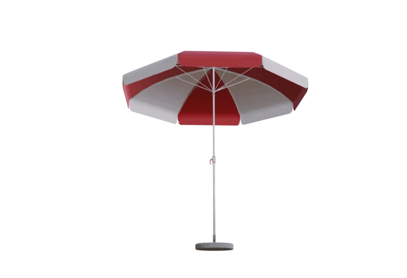 A beach umbrella 3D game asset Cryengine Unity prev4 white red stripes