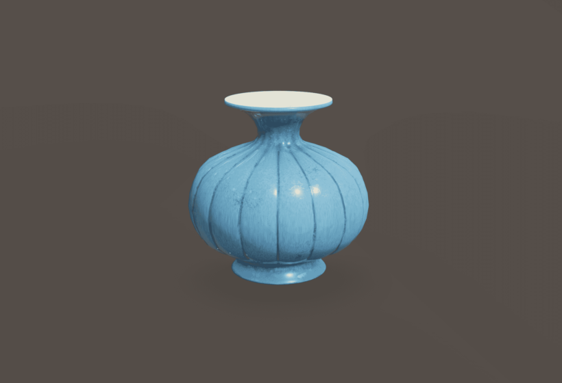 Blue Persian porcelain bottle 3d asset