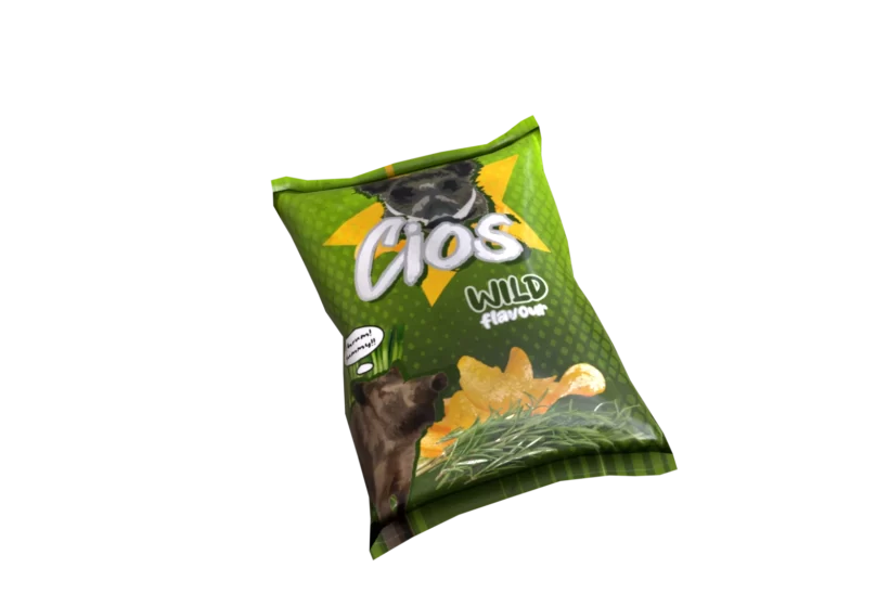 cios potato chips 3d model wild boar prev4 green