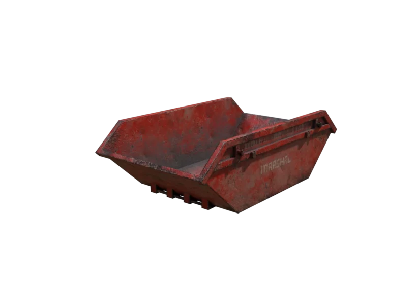 A dirty used dumpster commercial skip 3d asset prev4 red