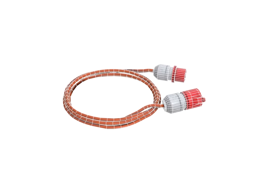 An electric power extension lead 3D game ready model low poly prev4 LOD0 wireframe