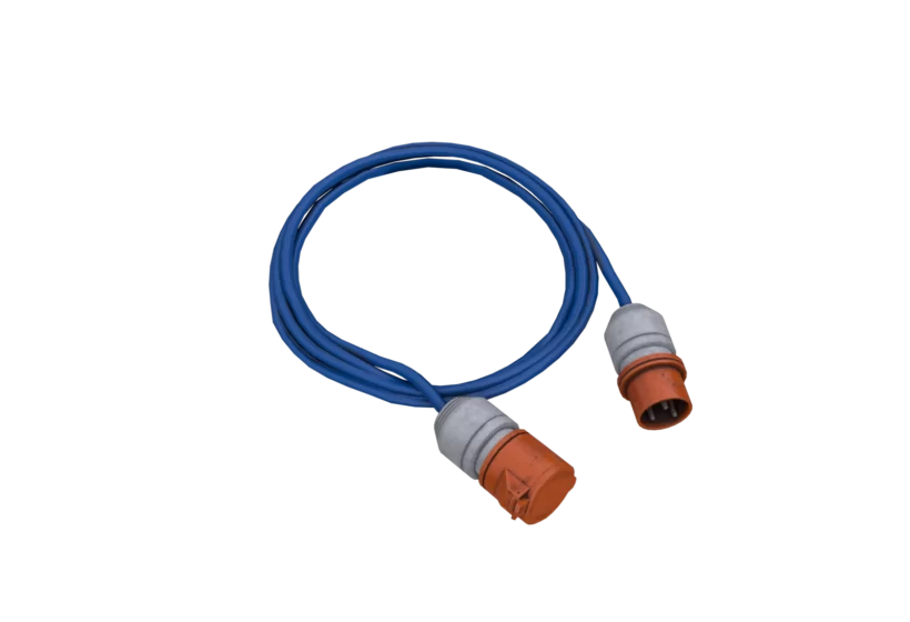 folded power cable 3d model v2 blue