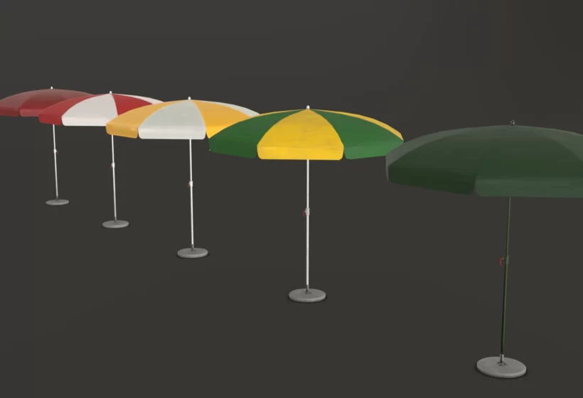 A garden sun parasol 3D models variety preview