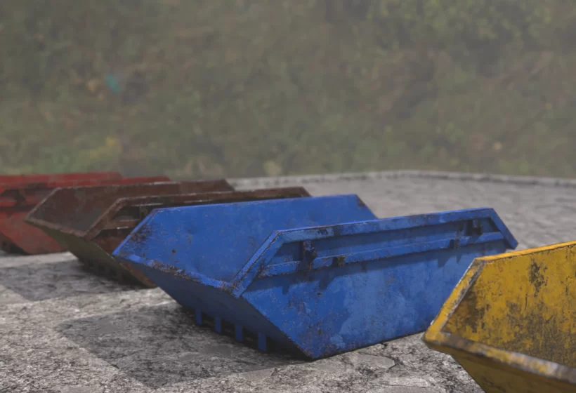 industrial skip dumpster game ready 3D model prev3 versions preview