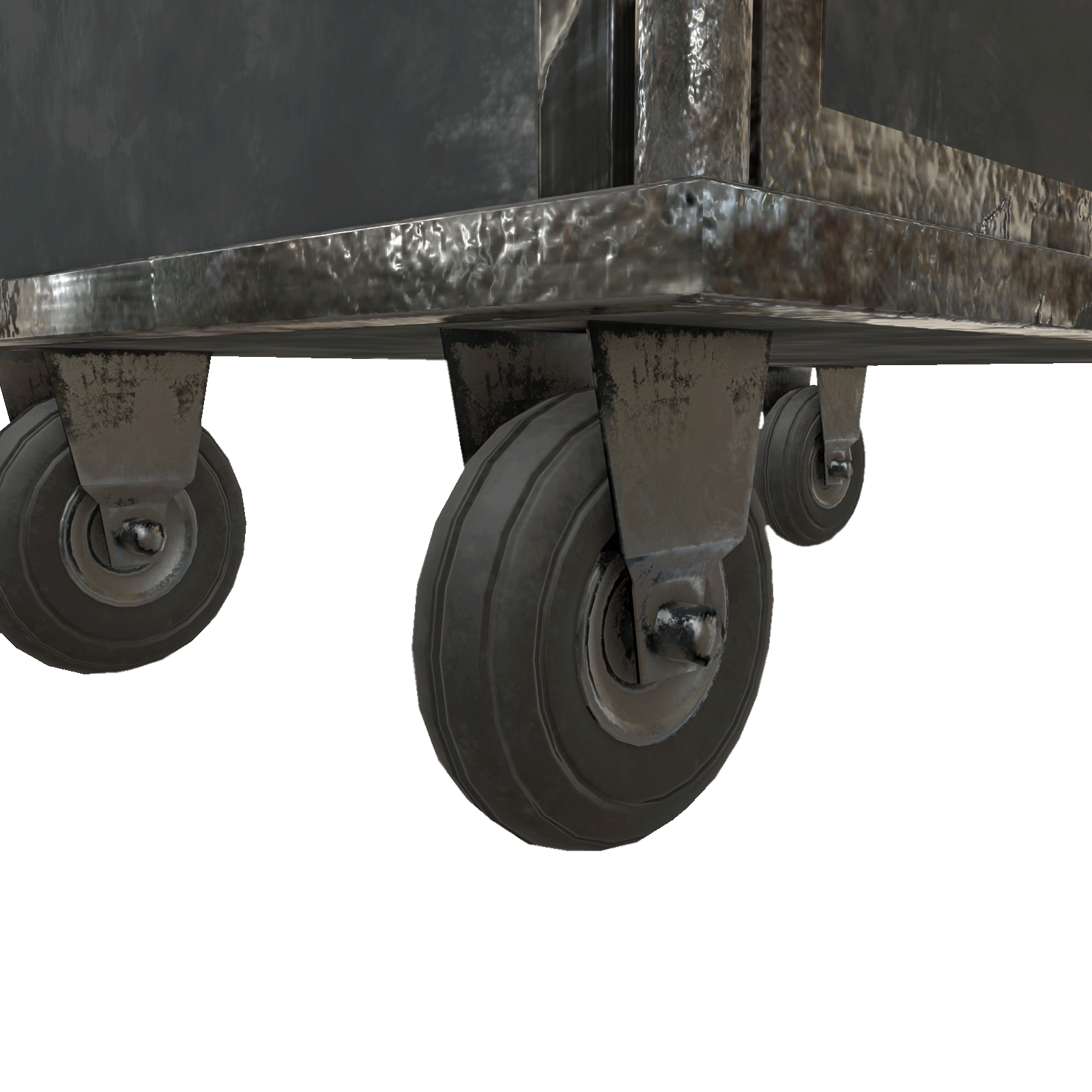 Industrial Trolley 10 low poly game ready industrial trolley used closeup