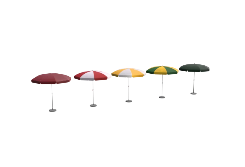 A low poly garden umbrellas 3D model game ready for download Blender Unity Cryengine