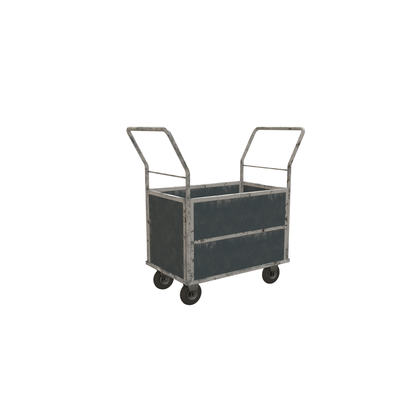 Industrial Trolley 9 low poly trolley prev7 with sides