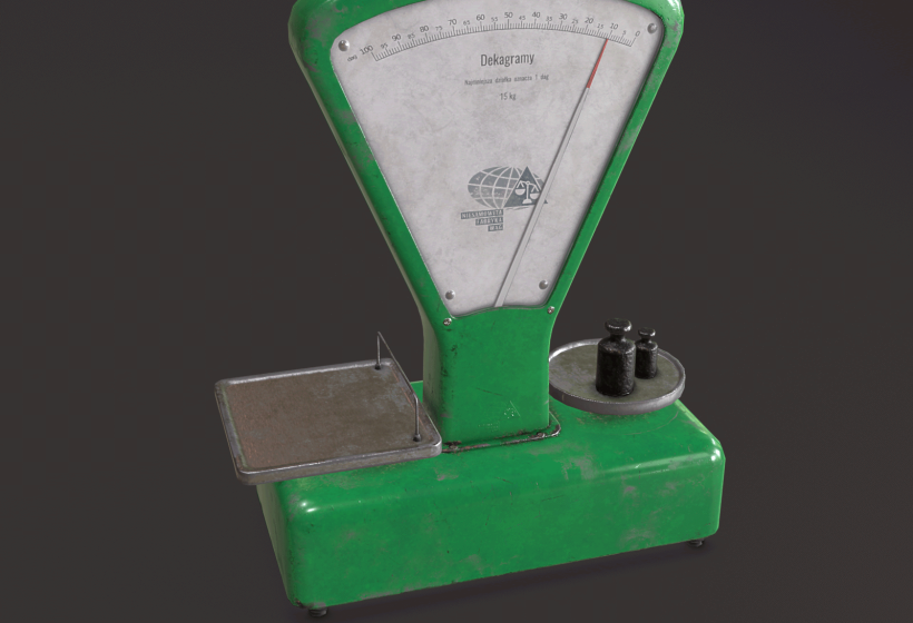 An old grocers weighing scale PBR 3D model game asset Cryengine