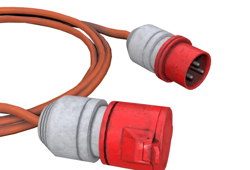 An industrial electrical extension lead 3d model prev3 closeup
