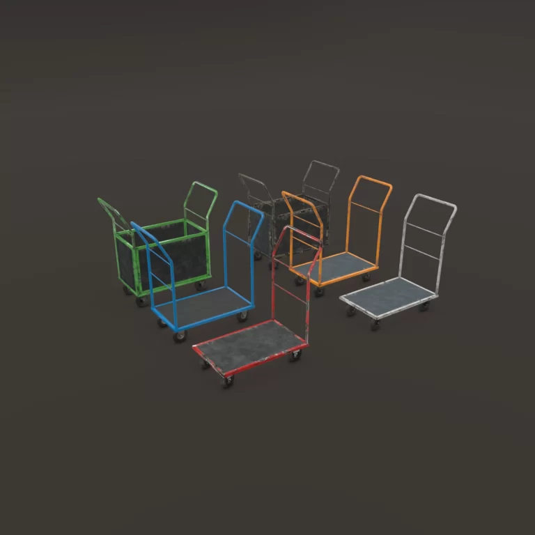 warehouse industrial trolley game asset prev11 variations with background