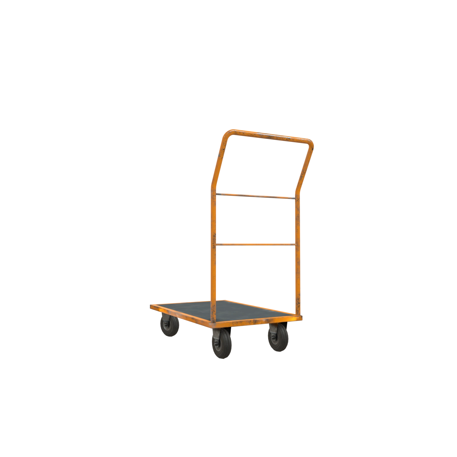 Industrial Trolley 4 yellow warehouse metal trolley 3d model low poly game ready prev9
